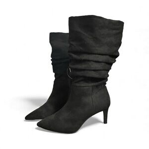 ALFANI Lissa Slouch Boots Pointed Toe Women’s Fashion Heels Shoes Black 5 M